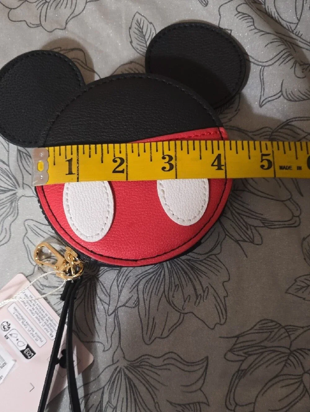 Disney Mickey Mouse Round Ear Wristlet Coin Purse - Black, Red & White